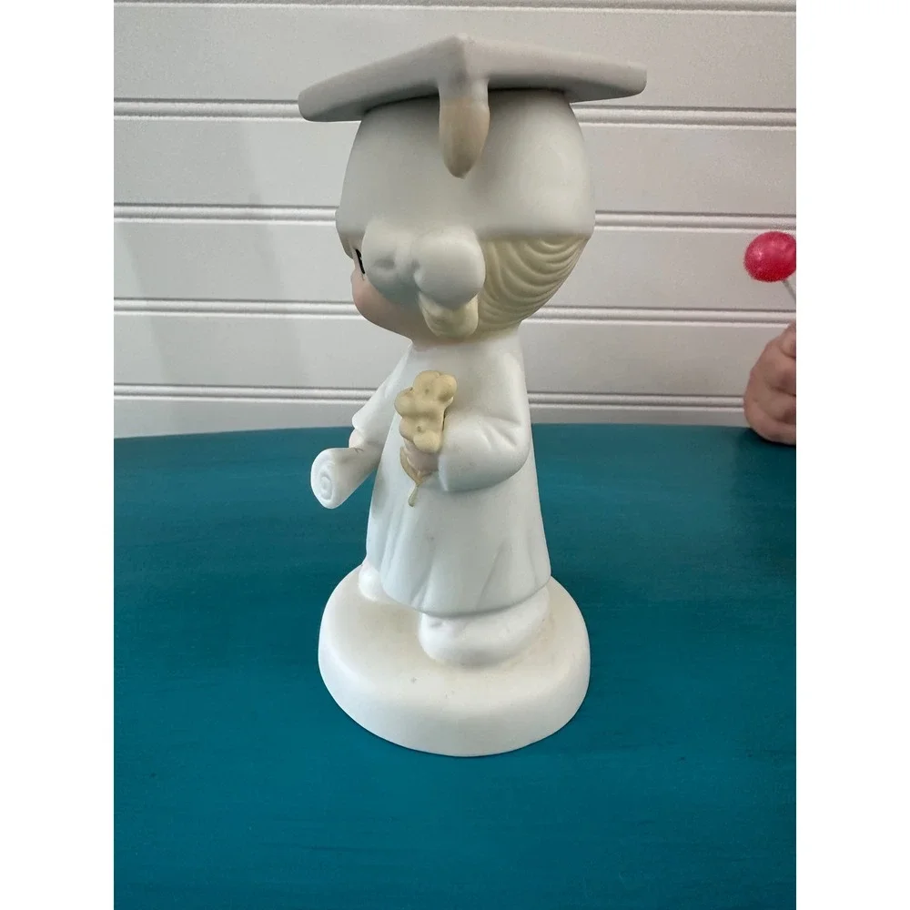 Vintage Precious Moments Graduation Girl Figurine Cap Diploma Flower Collectible